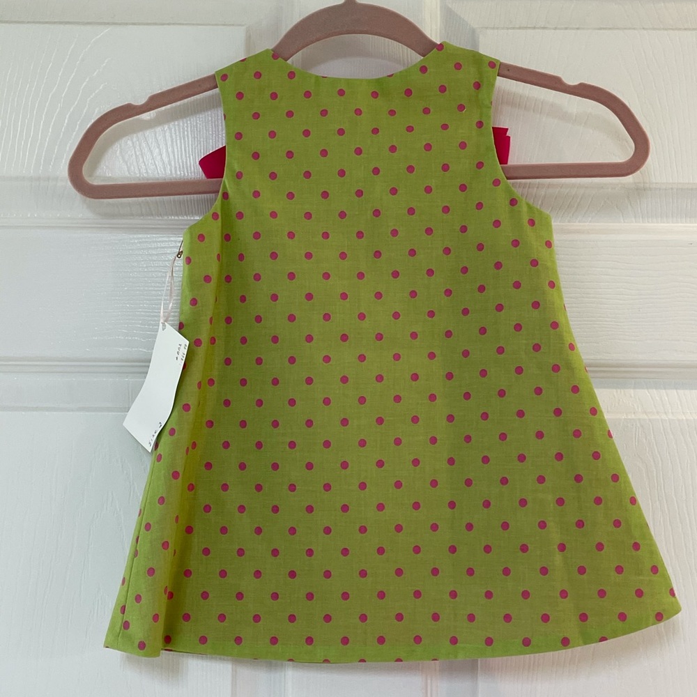 Girls Green/Pink Dress Size 2 - Picture 2 of 3